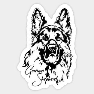 Funny Proud German Shepherd dog portrait Sticker